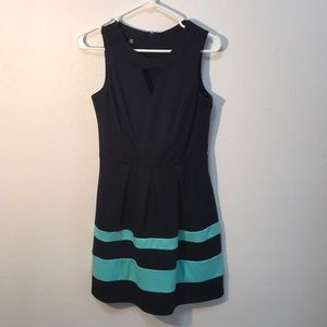 Navy blue and teal dress